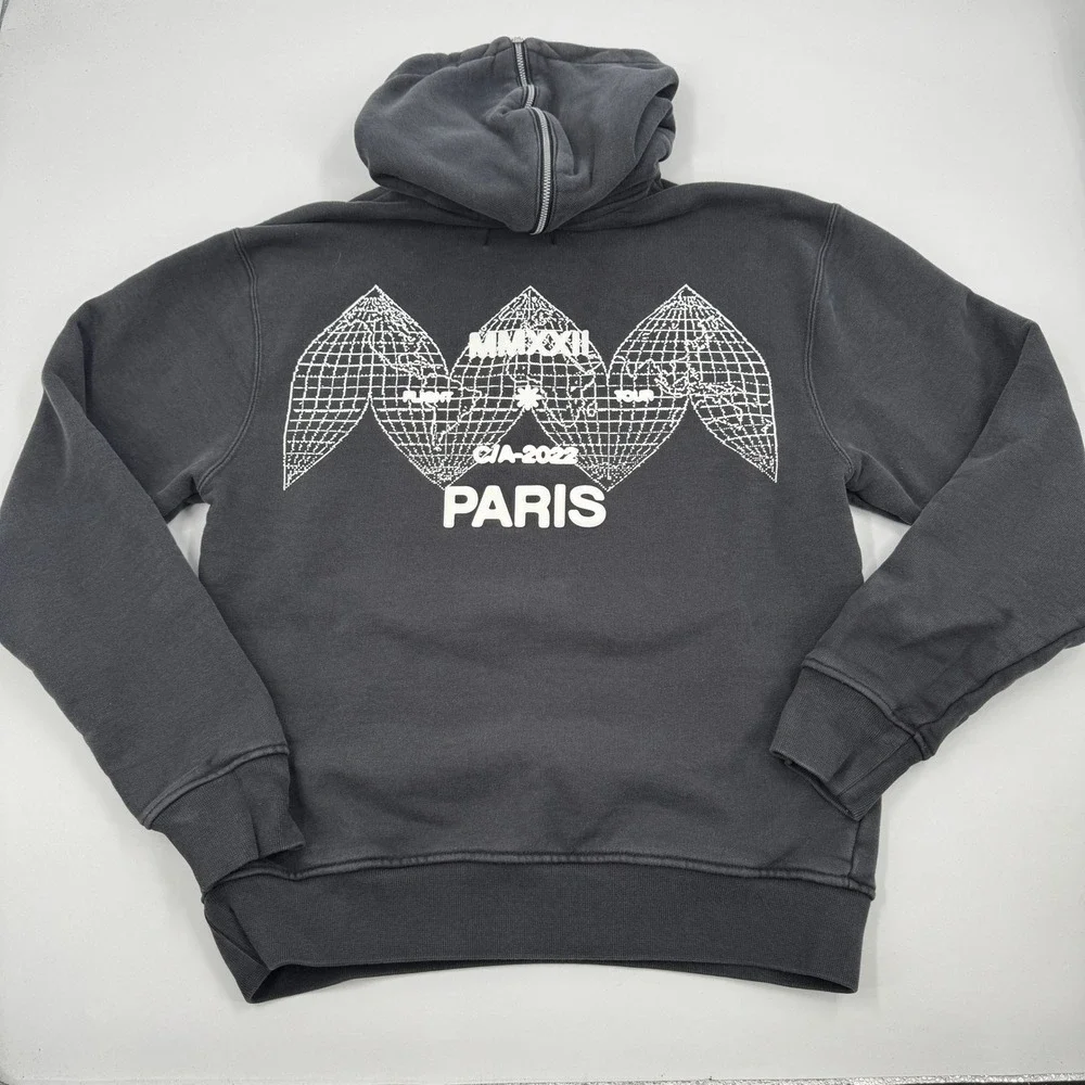 Jordan Flight Tour Paris Hoodie Mens Small Black Graphic Pullover DQ7544-045